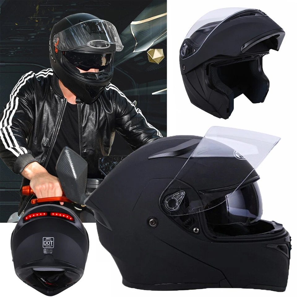 Regalo DOT Abatible Modular Doble Viseras Cara Completa Casco Moto Hombres Moto Foto 4 de 4