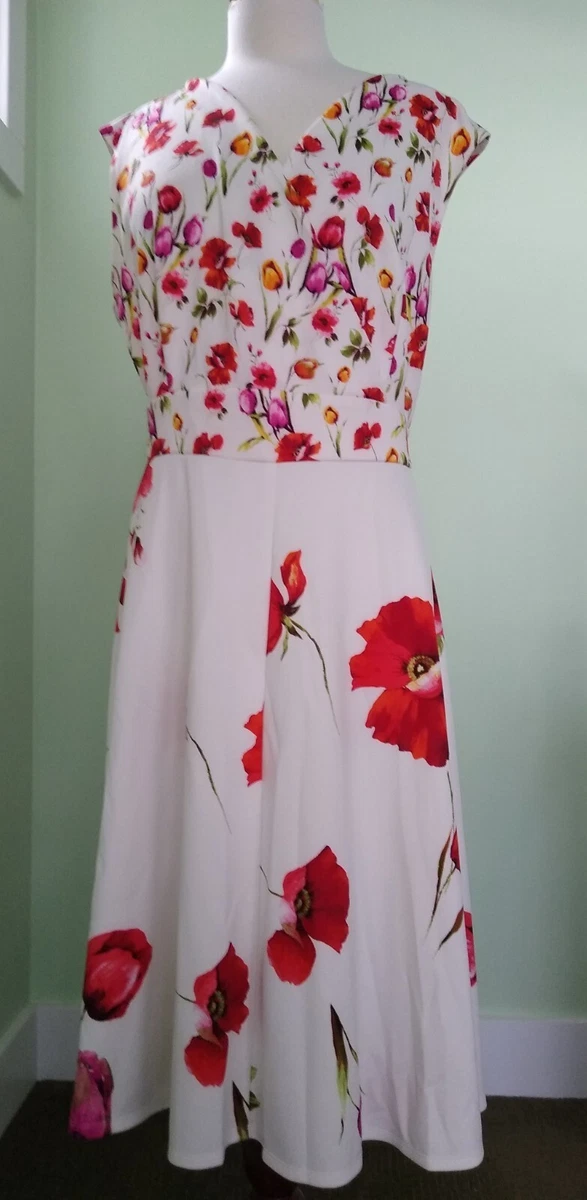 Danny and Nicole Floral Fit Flare Dress 20 EUC eBay