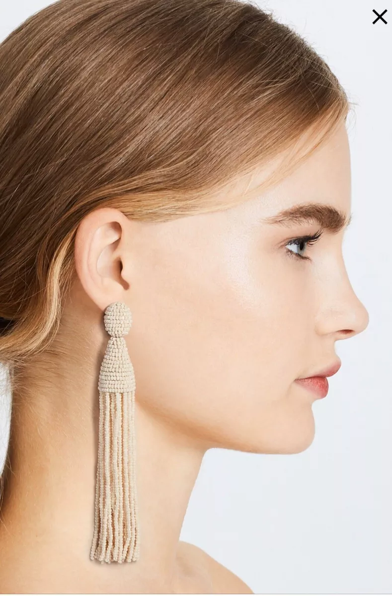 Oscar de la renta tassel earrings deals