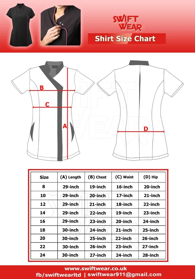 SIDE POCKET SPA BEAUTY HAIRDRESSING NAIL SALON MASSAGE THERAPIST TUNIC UNIFORM - Image 4 of 4