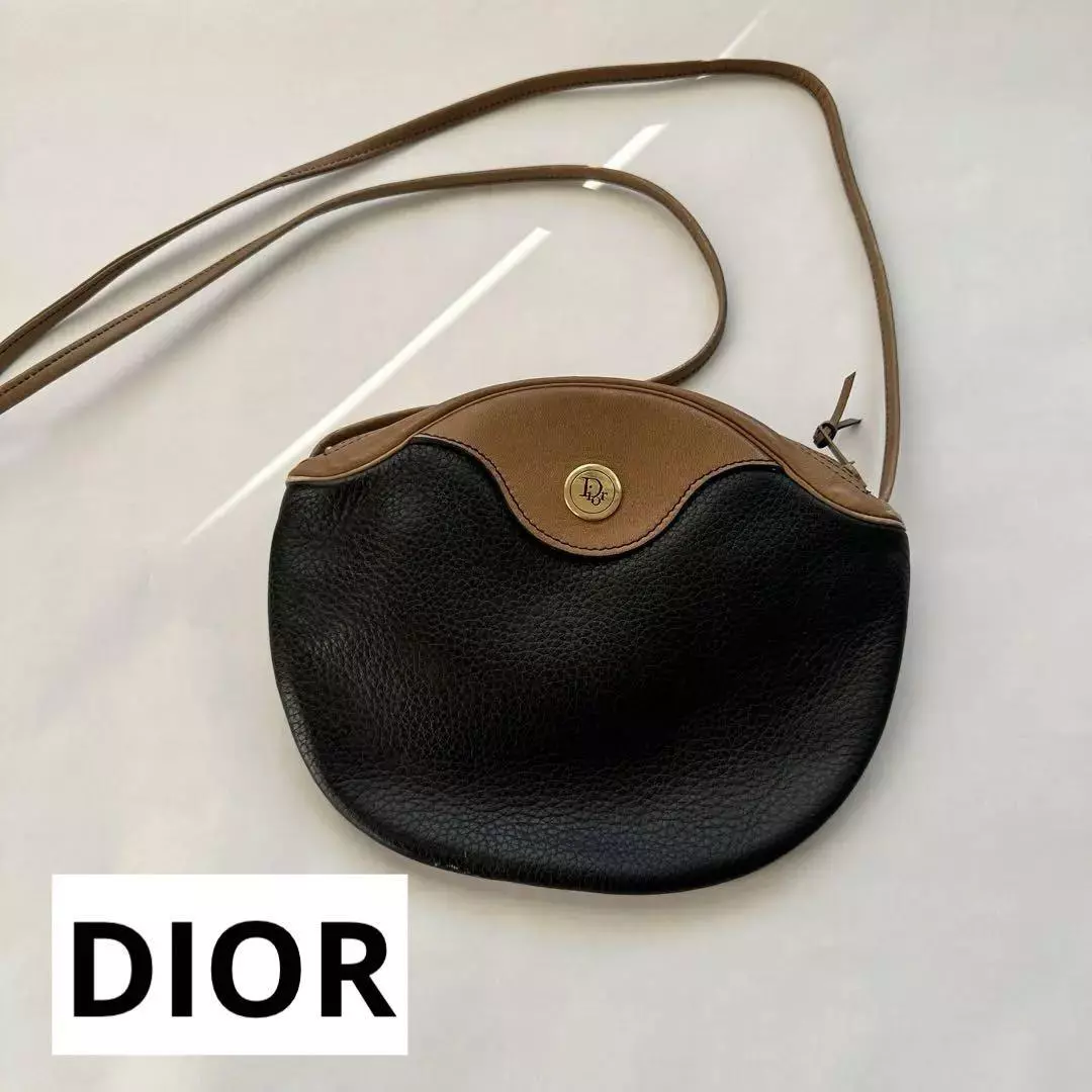 Sac bandoulière Christian Dior cuir authentique noir marron femme France 112866