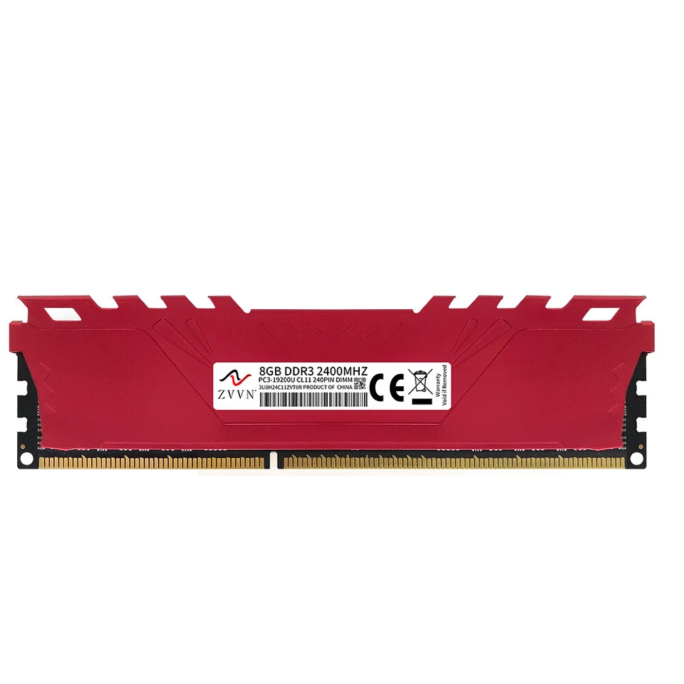 8GB DDR3 OC 2400MHz PC3-19200 240Pin Overclocking Desktop Memory SDRAM ZVVN Red - Image 3 of 4