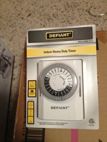 DEFIANT 24 HOUR INDOOR PLUG IN MECHANCIAL TIMER WITH 2 OUTLET - Bild 1 von 2