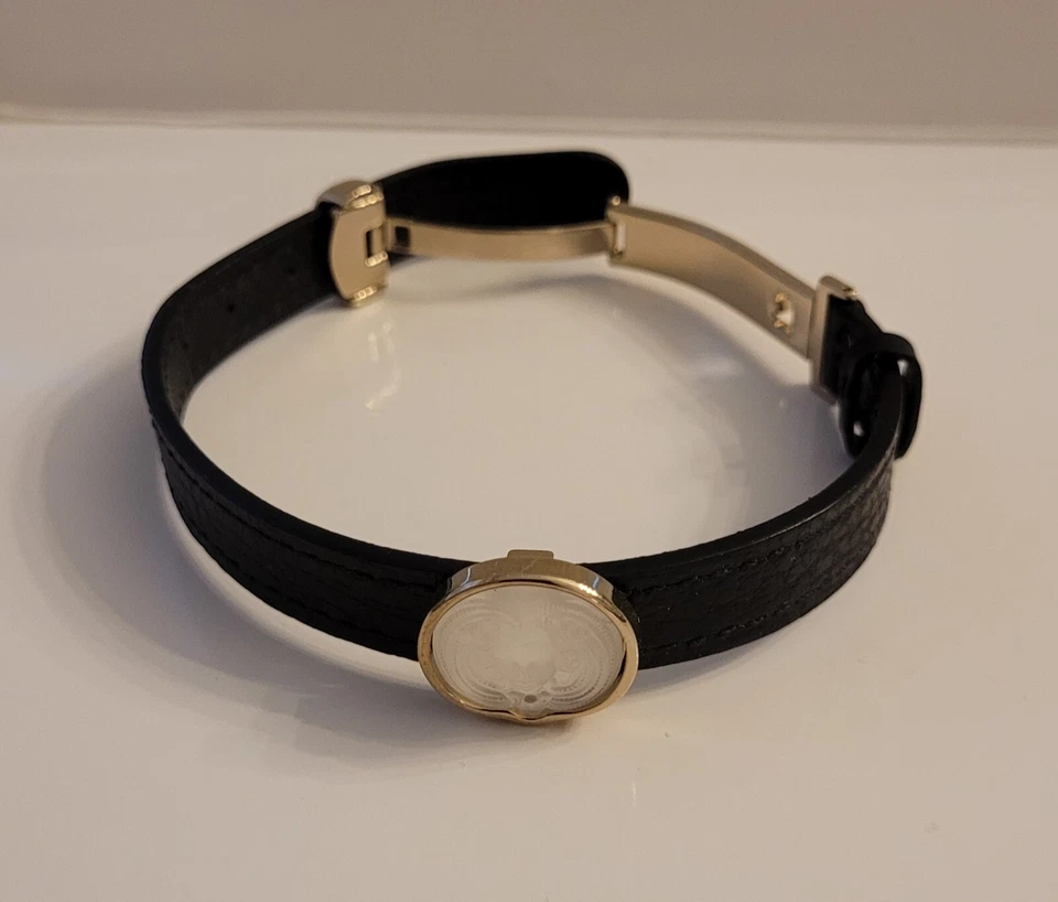 Lalique Crystal Bracelet PSYCHE On Black Calf Leather Strap - Image 2 of 4