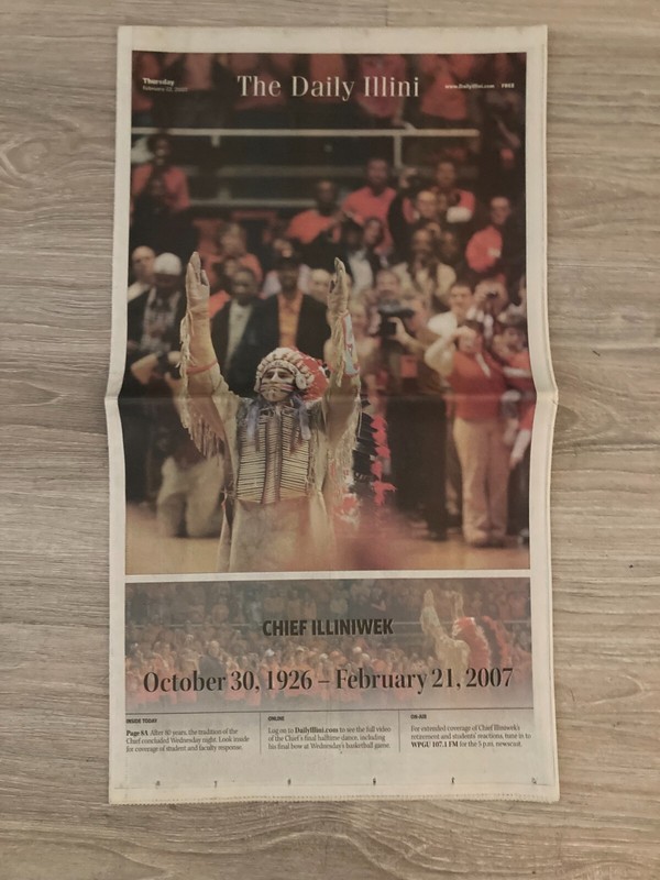 Illinois Daily Illini Chief Illiniwek Student Campus Newspaper History Of Chief