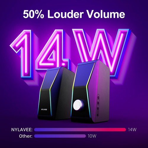 Computer Speakers Bluetooth 5.0 Hi-Fi 4 Dynamic Lighting Modes OPEN BOX - 第 5/8 張圖片