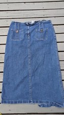 Vintage Y2K Faded Glory Stretch Bratz Low Rise Cargo Blue Denim Maxi Skirt Sz 16