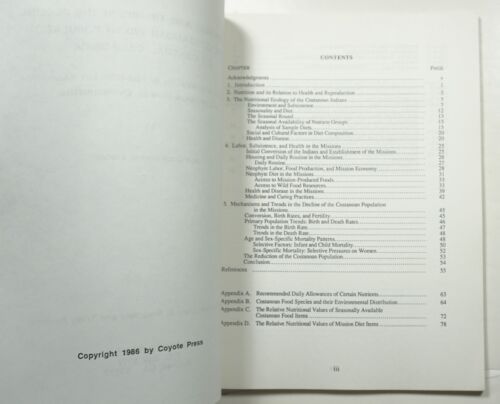 Trends im Rückgang der costanoanischen indischen Bevölkerung 1986 Stodder Kalifornien - Bild 3 von 6