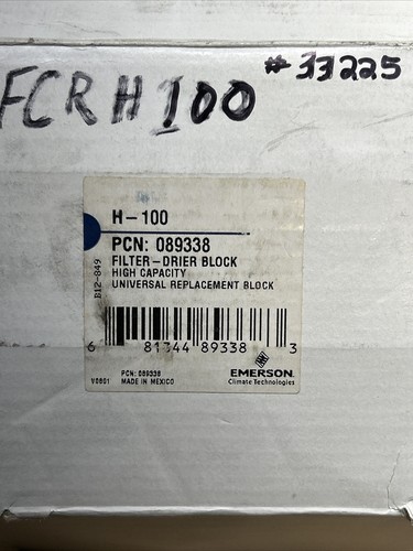 NEW! EMERSON H-100 High Capacity Filter-Drier Block #089338_MULTIPLE IN STOCK! - Picture 2 of 5