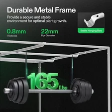 VIVOSUN Gray Grow Tent Complete Kit w/ Inline Fan & LED Grow Light & Accessories