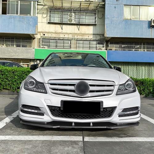 Carbon Look Front Spoiler Splitter Lip For Benz C-class Sedan W204 2011-2014 - Picture 7 of 9