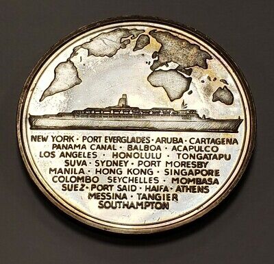 Medal - 1981 Queen Elizabeth II World Cruise Sterling Neon Medal - 1981 Queen Elizabeth II World Cruise Sterling Neon