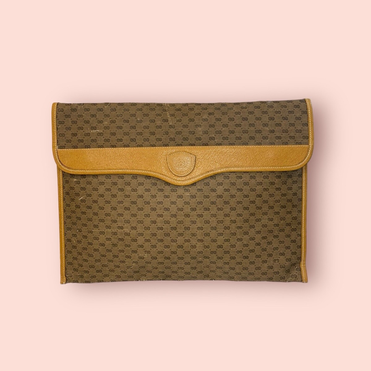 GUCCI Vintage GG Micro Monogram Leather Document Micro Monogram