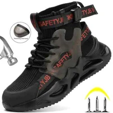 Work Boots Indestructible Safety Shoes Men Steel Toe Boots Puncture-Proof