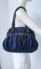 MZ Wallace Bea Bag Bedford Nylon Tote Zip Womens Handbag Blue Shoulder Bag