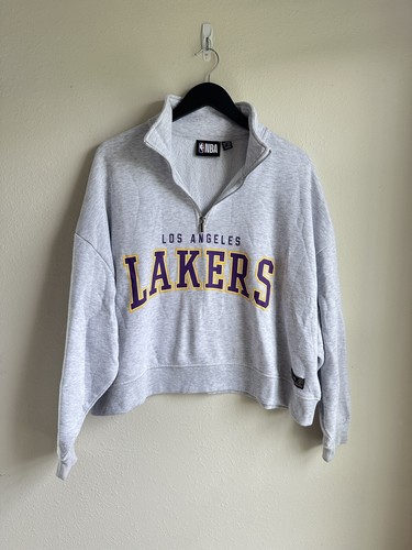 NBA Lakers Hoodie 1/4 Zip Sweatshirt Jugend Basketball XL 14/16 Cropped
