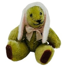 Dollhouse Miniature Artisan Teddy Bear Doll Dressed In Bunny Outfit 2  Tall