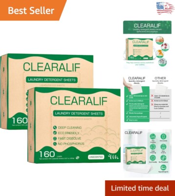 Convenient Unscented Laundry Detergent Sheets - Eco-Friendly & Hypoallergenic
