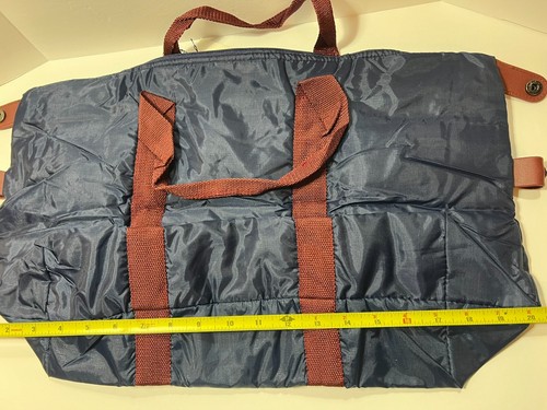 Vintage Pierre Cardin Paris New York Tote Travel Bag Navy Nylon Zipper NEW 19465 - Picture 5 of 7