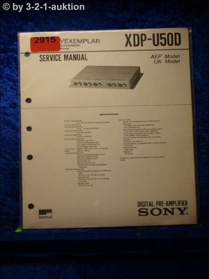 Sony Service Manual XDP U50D Digital Pre Amplifier (#2915)