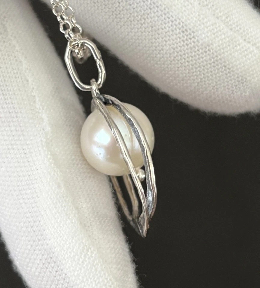 Collar de 20 pulgadas con colgante de perlas de agua dulce de plata esterlina 925 Silpada Foto 2 de 4