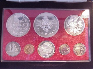 Cayman Islands 1979 Proof Set 4 Largest Coins are .925 Silver