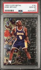 Kobe Bryant 1996 Fleer Metal PSA 10 Rookie Card LA Lakers #181 NBA
