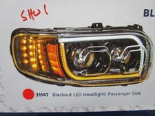 31147 United Pacific Blackout LED Headlight 2008-2022 Peterbilt 389 Passenger RH