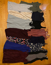 Mixed Women  s Clothing Lot of 21 Dresses Jean Shorts Jump Suits Sz XS  S GOOD