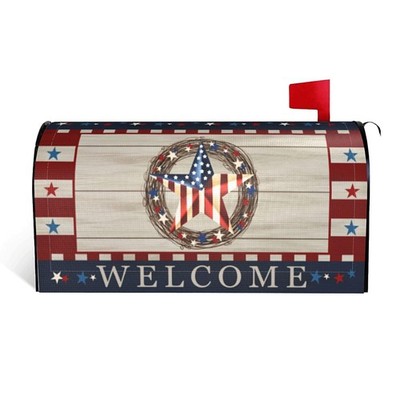 American Flag 4th of July Independence Day Patriotic Mailbox Cover Magnetic L...