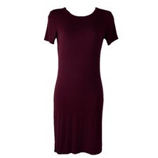 Forever 21 T-Shirt Dress Women's Small Above Knee Bodycon Short Sleeve Burgundy