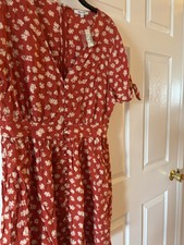 MADEWELL DRESS  SIZE 12 BURNT ORANGE  BABY DOLL TIE SLEEVE NWT FREE SHIP
