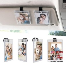 4 Packs Magnetic Car Picture Holder for Visor - Car Photo Holder with Clips