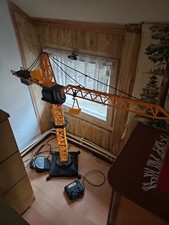 Kran mit Fernbedienung (defekt), 92 cm hoch, gelb, gebraucht