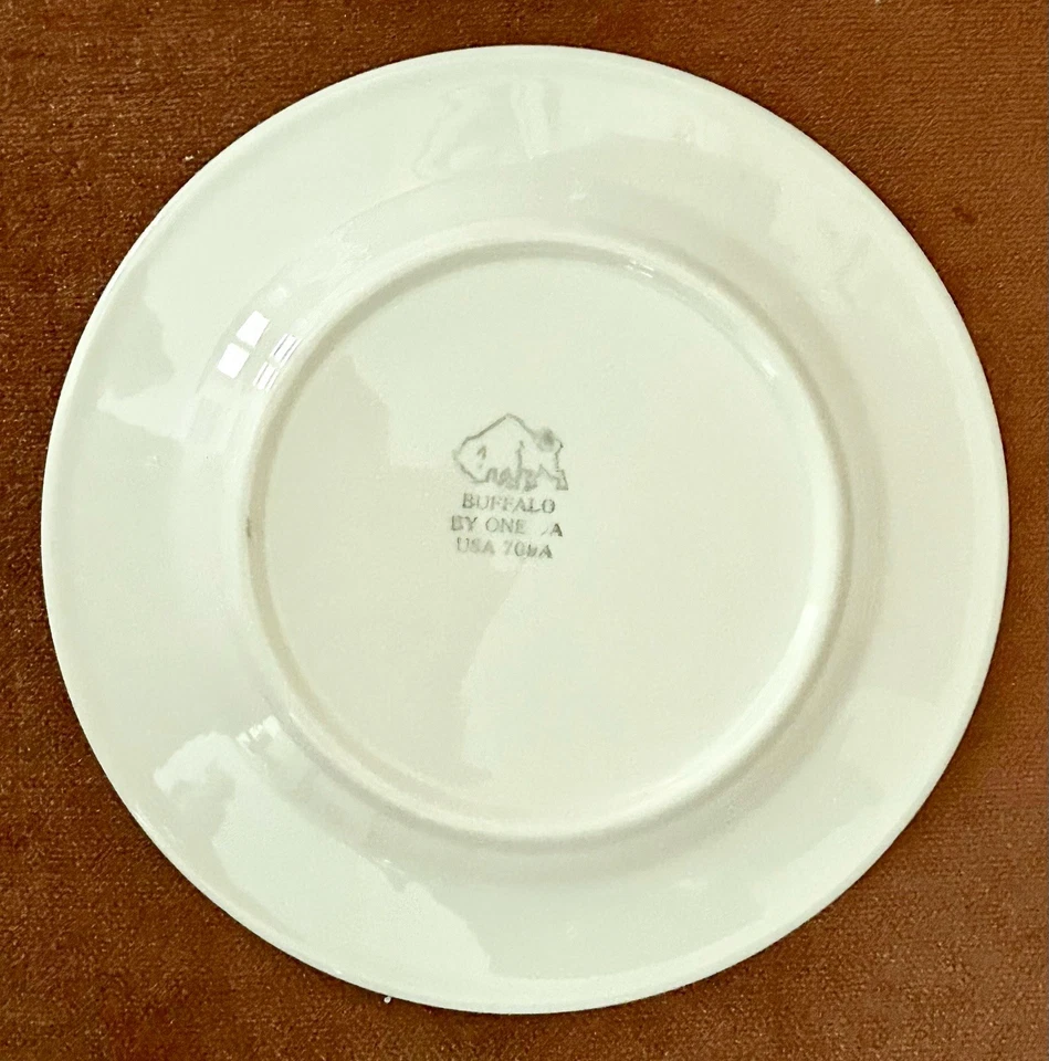 "Juego de 10 platos Buffalo China by Oneida Restaurant Ware crema con borde dorado de 6,5""" Foto 3 de 4