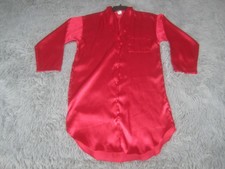 Delicates Night Gown Womens Small Red Satin Sleepwear Lounge