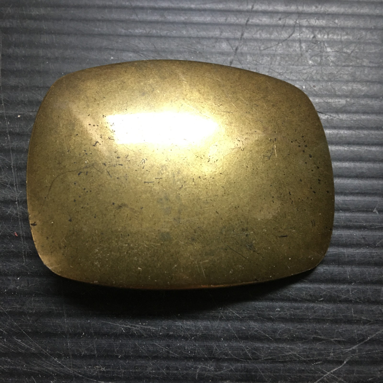 Vintage 1970s Solid Brass Rounded corner Rectangl… - image 1