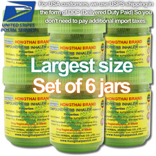 Traditional Thai Herbal Inhaler / Best Value Set Largest size X 6 Bottles
