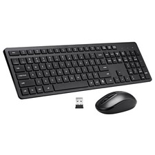 Wireless Keyboard and Mouse Combo, 2.4G Silent Cordless Keyboard Mouse Combo ...