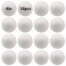 16 Pack Foam Balls for Crafts, 4 Inch Polystyrene Smooth Round Balls, for Art...