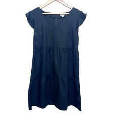 NWT Goodthreads Black Short Sleeve Tiered Midi Dress Women