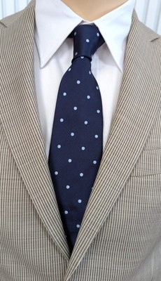 NEU - Windsor Herren Anlass/Business Krawatte - blau - hellblaue Punkte - Seide