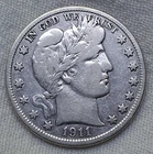 1911 D Barber Silver Half Dollar Unexamined