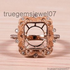 Beautiful Emerald Cut 8x10mm Semi-mount Ring 925 Sterling Silver Ring For Her