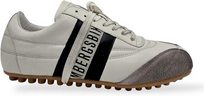 BIKKEMBERGS - HERRENSCHUH LEDER OPTIK USED SOCCER WEISS+SCHWARZ 30519A