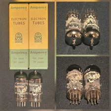 AMPEREX 12AX7 ECC83 BUGLE BOY HERLEEN HOLLAND NICELY MATCHED SET