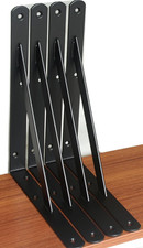 4 Pack L10 X H 8" Black Heavy Duty Shelf Brackets with Screws Metal Shelf Bracke