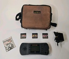 Atari Lynx Console Bundle Carry Case 3 Games PSU Ninja Gaiden Chips Games