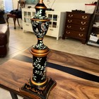 Vintage High Quality French Country Metal Lamp 28” Painted Birds And Foliage — photo 2