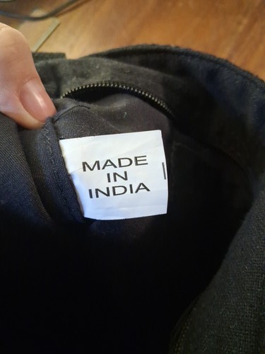 Borsa a tracolla/tracolla in tessuto made in India nera e multicolore - Foto 9 di 13